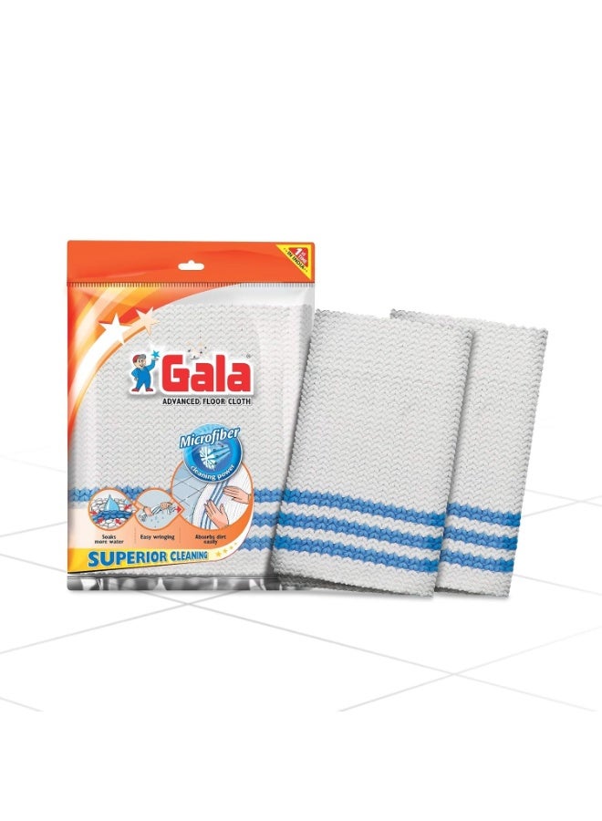 Gala Microfiber Advance Floor Cleaning Cloth(Pocha) for Mopping - White, Pack of 2 (163054) - Image 1